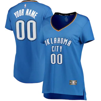 womens fanatics branded blue oklahoma city thunder fast bre-205